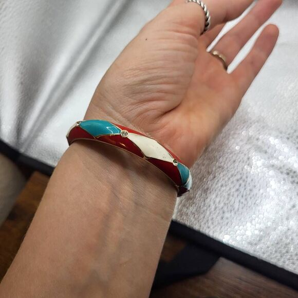 Vintage Jewelry - Vintage 80s Hinged Harlequin Bracelet